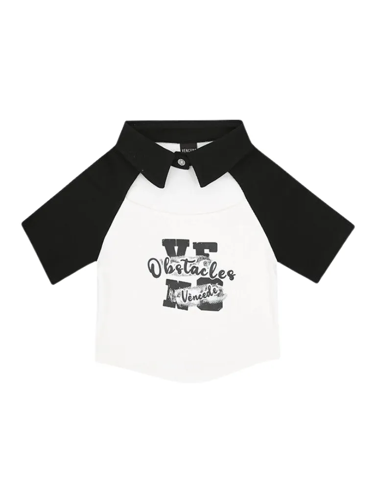American Polo Letter Top Short Print Retro