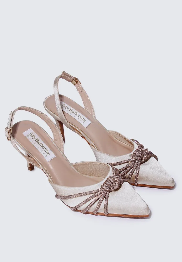 Arielle Comfy Heels In Champagne