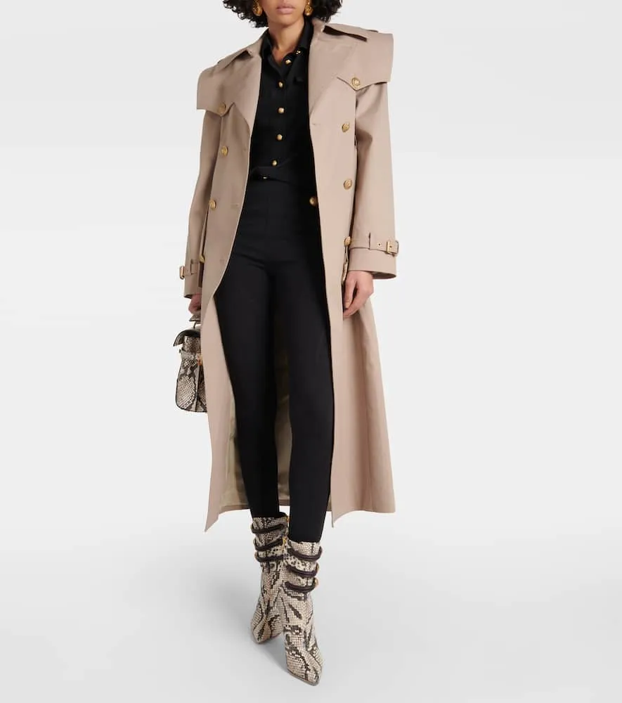 Balmain Alma snake-effect leather ankle boots