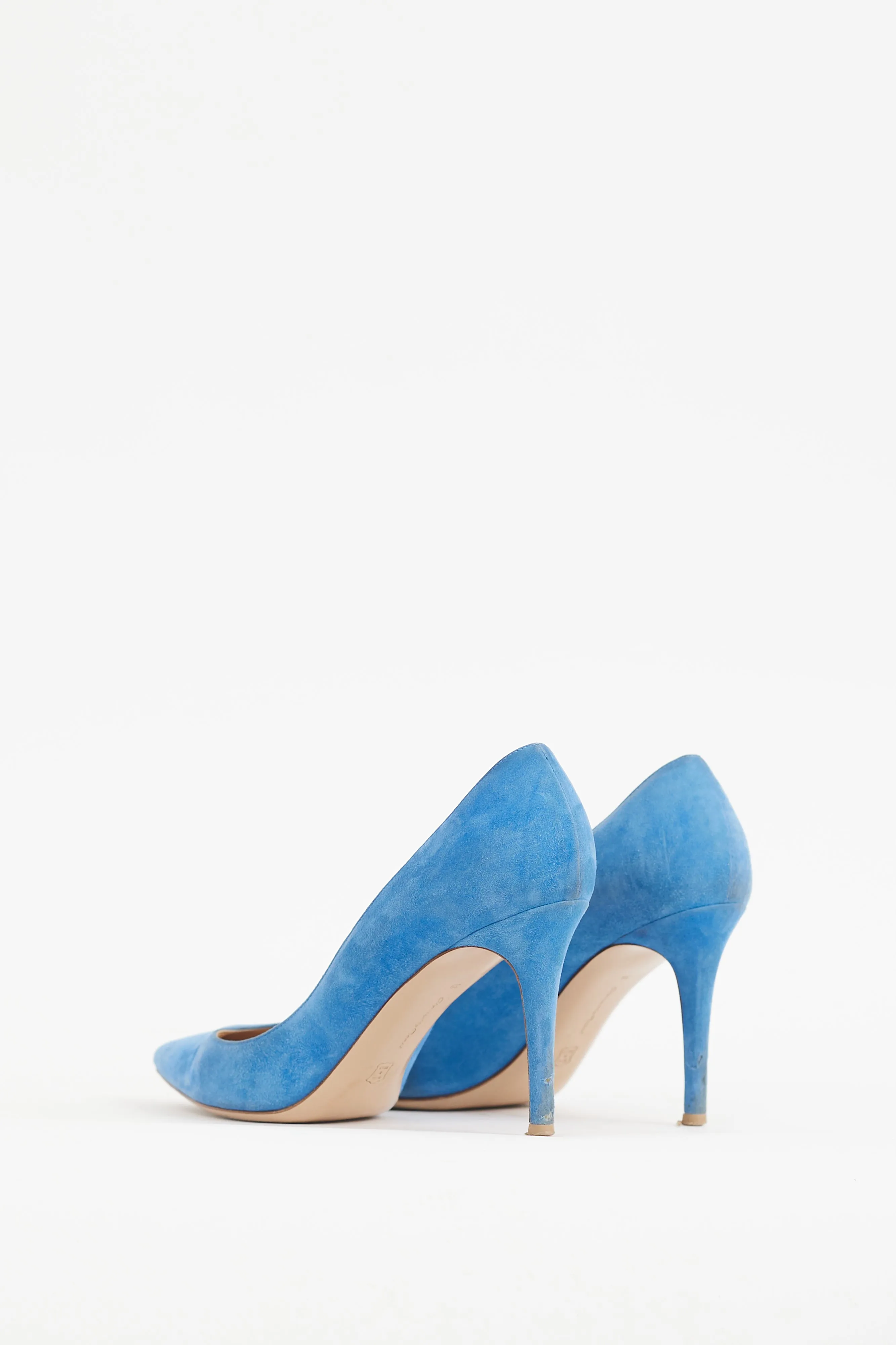 Blue Suede Gianvito 85 Pump