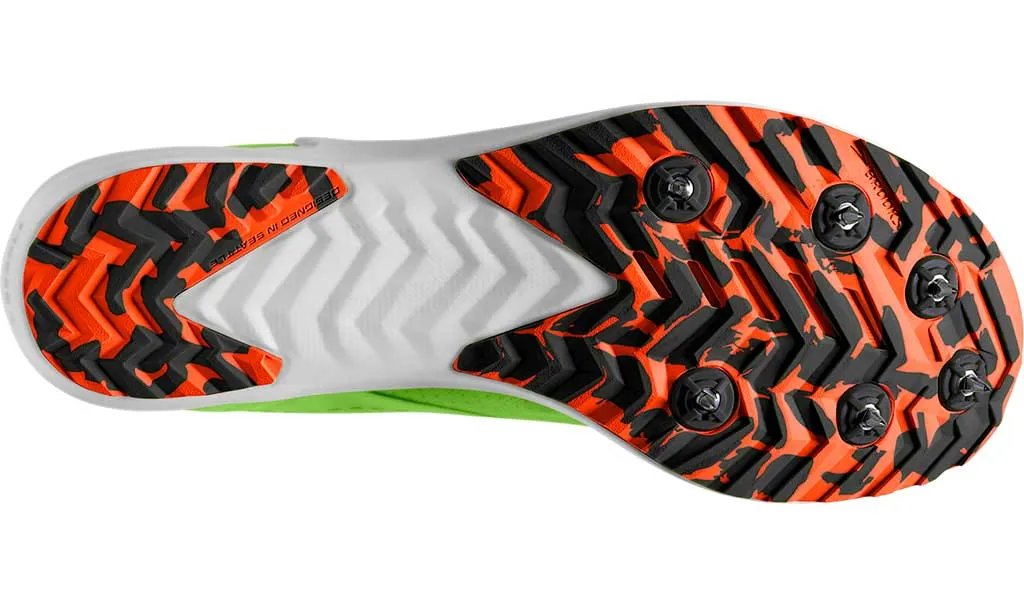 Brooks Women's Draft XC Green Gecko Red Orange White