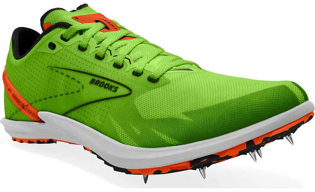 Brooks Women's Draft XC Green Gecko Red Orange White