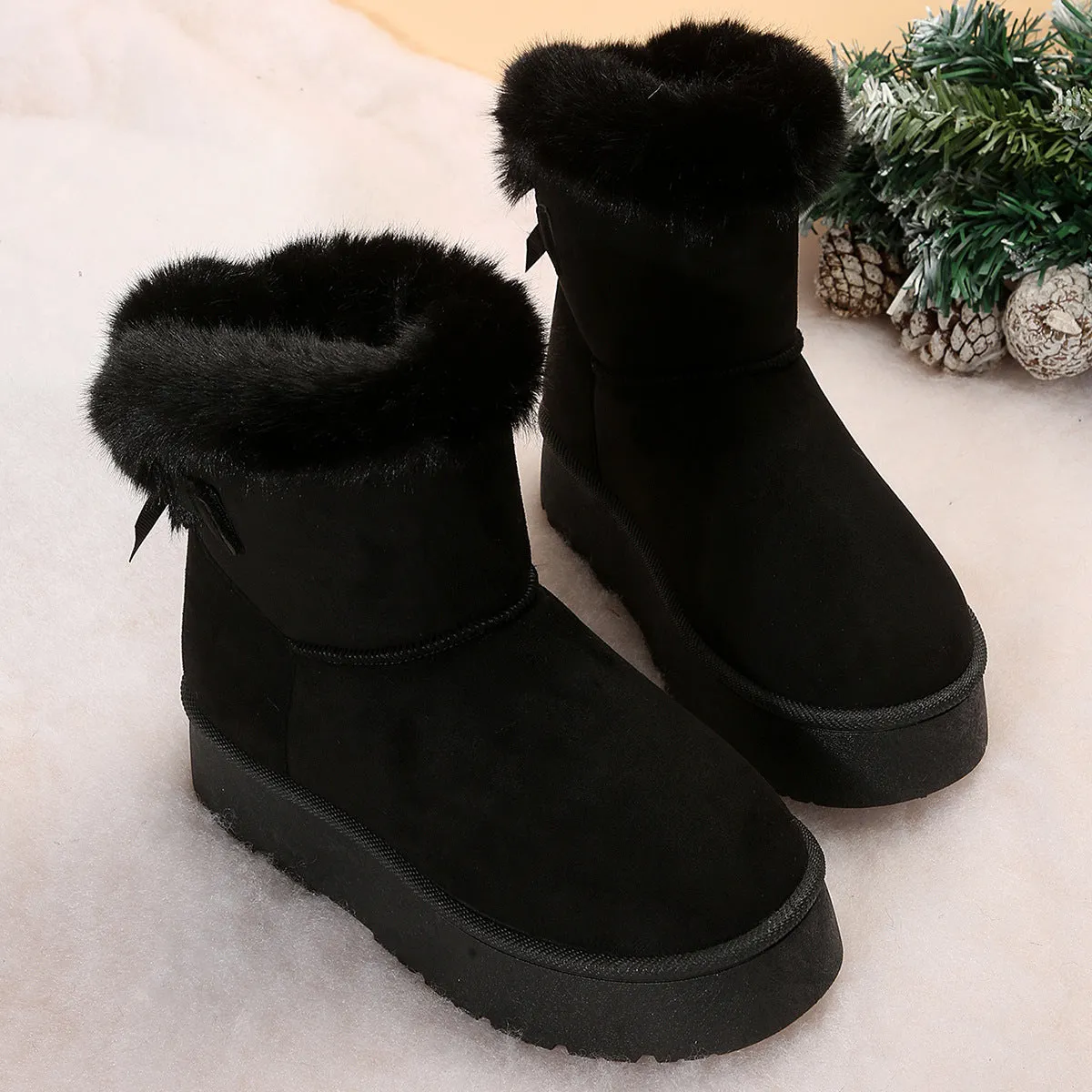 Campfire and Cocoa Bow-Knot Snow Boots