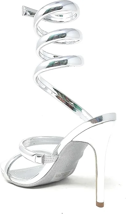 Cape Robbin Women's Open Toe Spiral Wrap Up Strappy High Heels