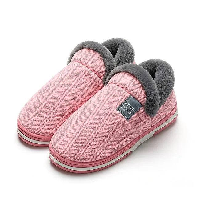 Cuzcare Women Cute Fur Slippers Heel Wrap Winter Footwear