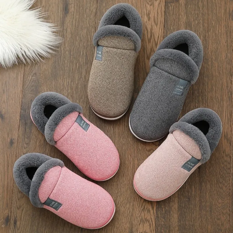 Cuzcare Women Cute Fur Slippers Heel Wrap Winter Footwear