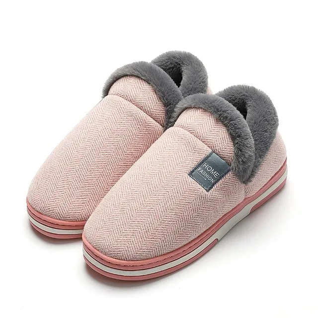 Cuzcare Women Cute Fur Slippers Heel Wrap Winter Footwear