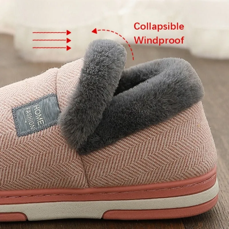 Cuzcare Women Cute Fur Slippers Heel Wrap Winter Footwear