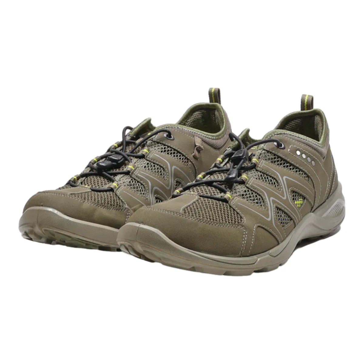 ECCO Hiking Boots Green Canvas Mens UK 9.5