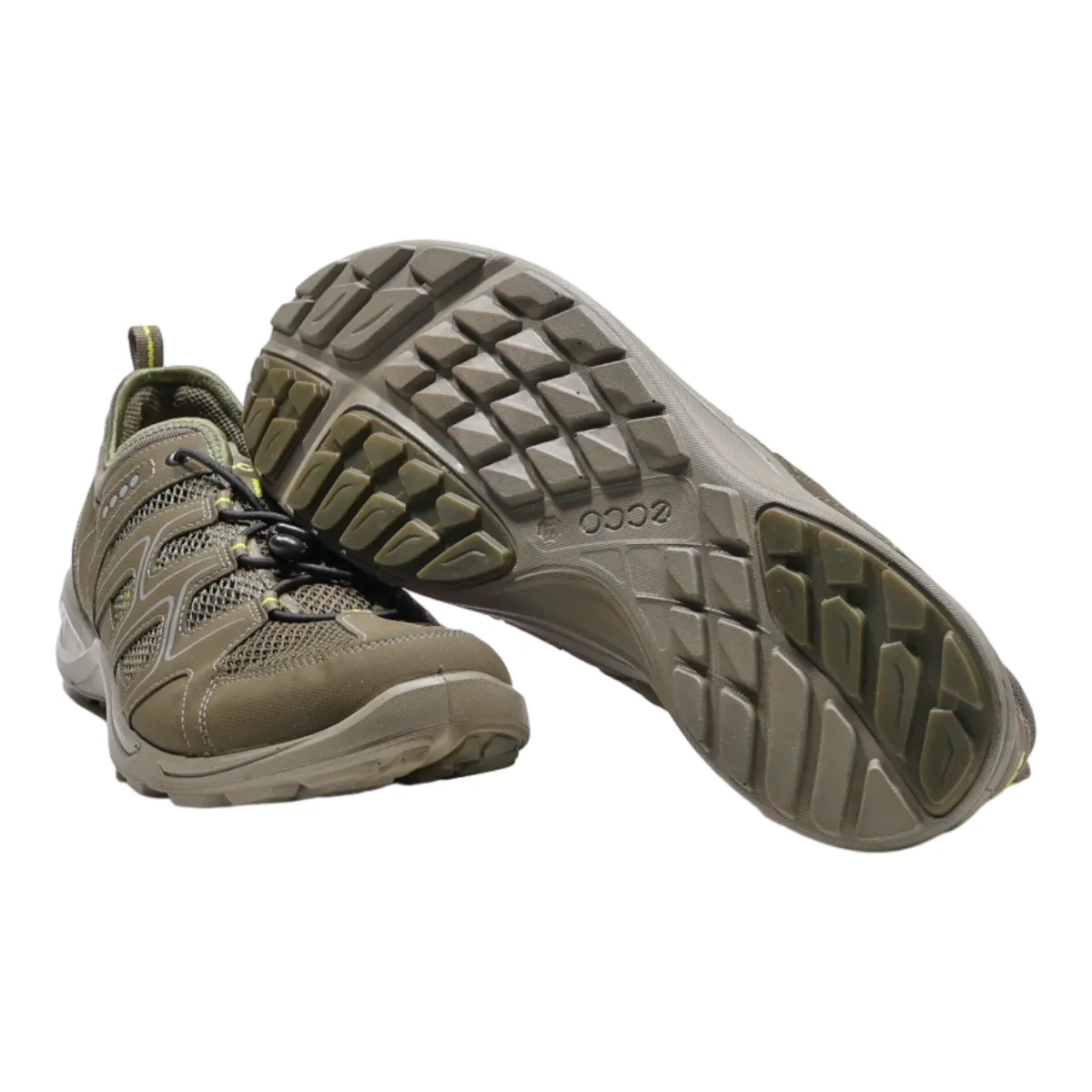 ECCO Hiking Boots Green Canvas Mens UK 9.5