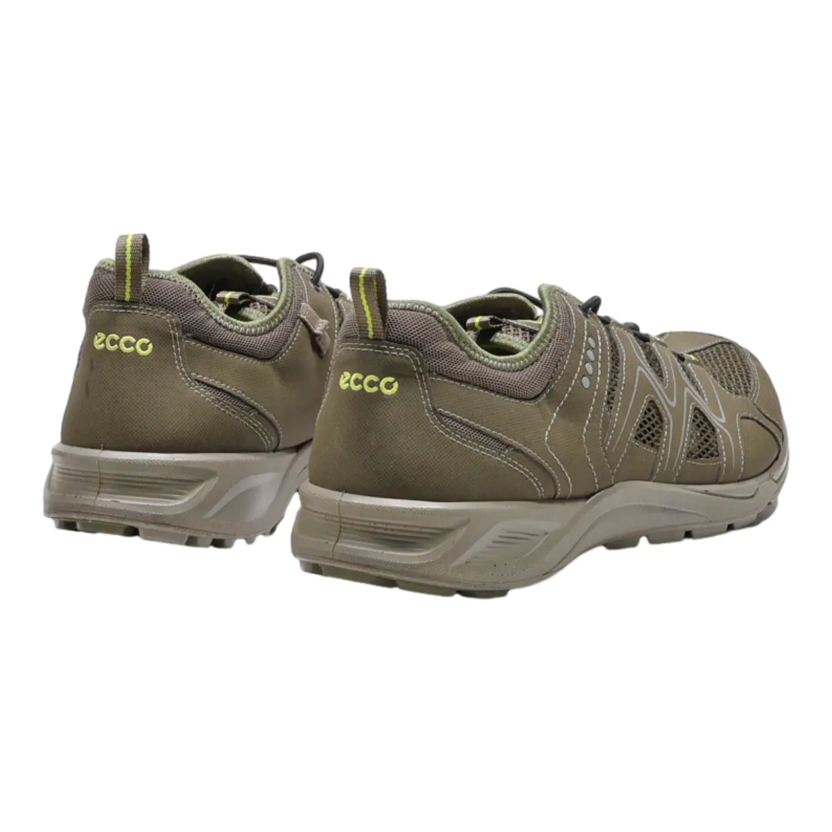 ECCO Hiking Boots Green Canvas Mens UK 9.5