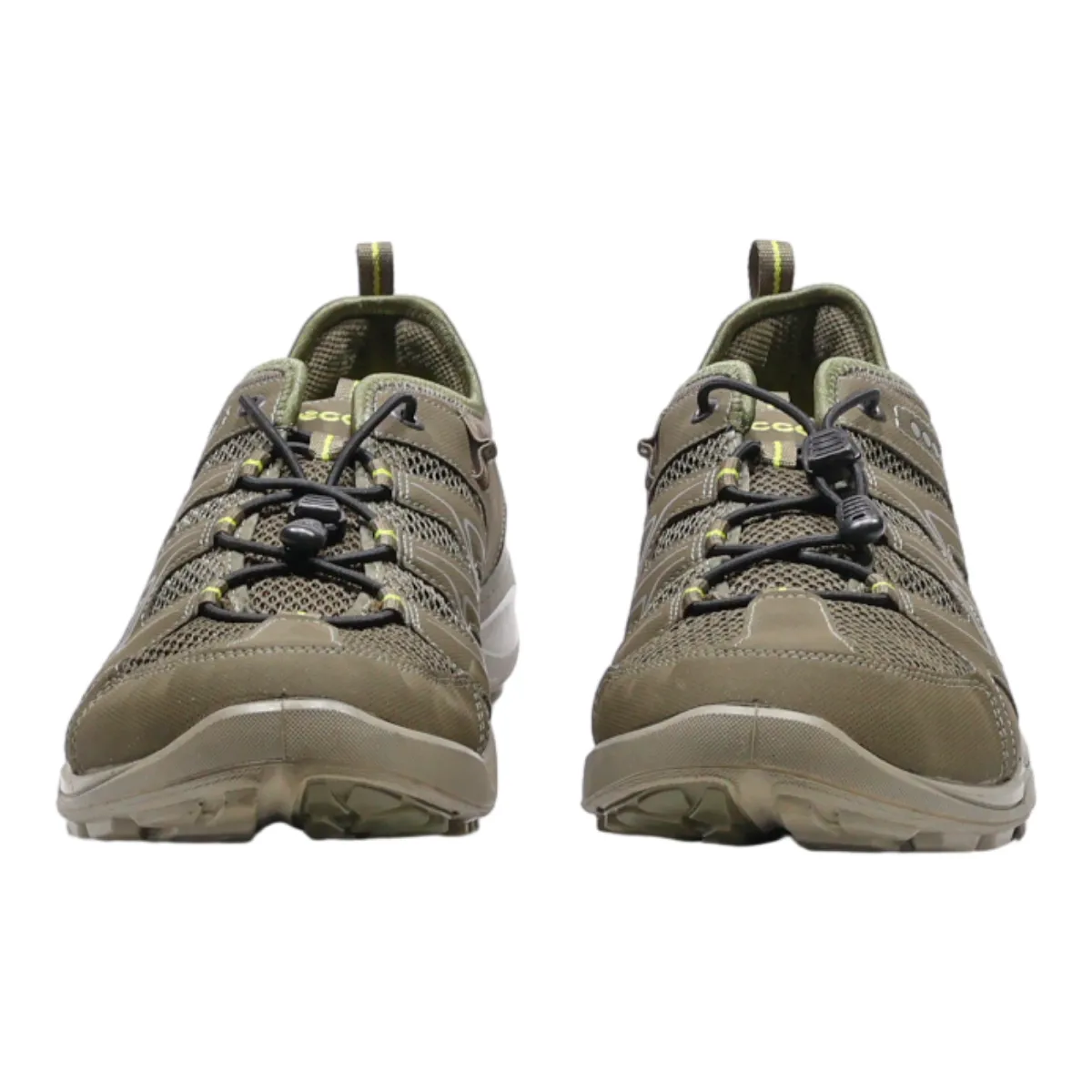 ECCO Hiking Boots Green Canvas Mens UK 9.5