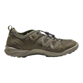 ECCO Hiking Boots Green Canvas Mens UK 9.5