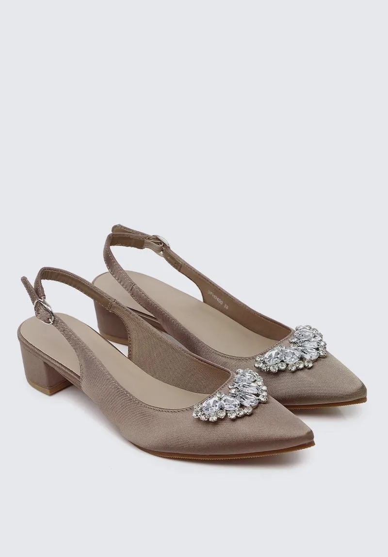 Esme Comfy Heels In Taupe