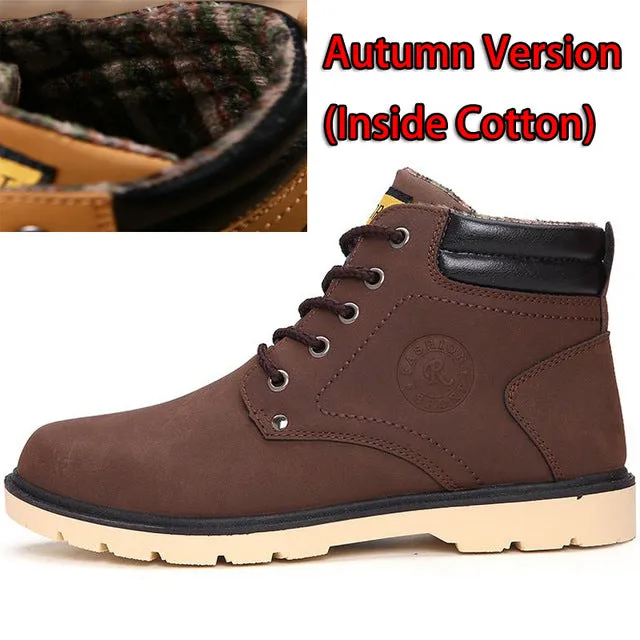 Hot Newest Keep Warm Men Winter Boots High Quality pu Leather Casual Boots Working Fahsion Boots Essential Shoes