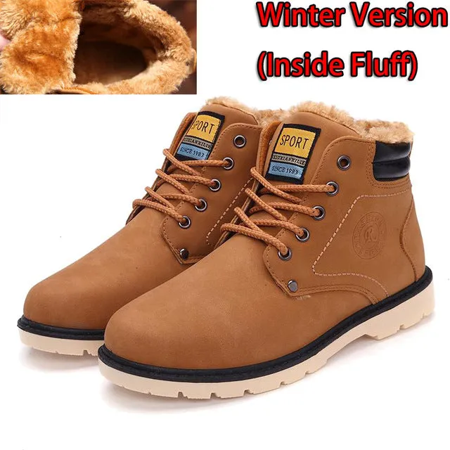 Hot Newest Keep Warm Men Winter Boots High Quality pu Leather Casual Boots Working Fahsion Boots Essential Shoes