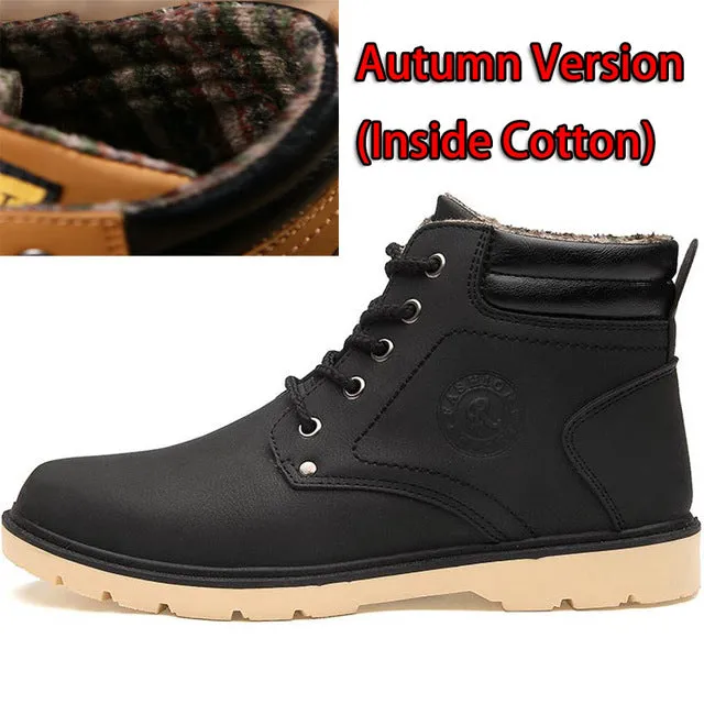 Hot Newest Keep Warm Men Winter Boots High Quality pu Leather Casual Boots Working Fahsion Boots Essential Shoes