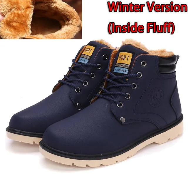 Hot Newest Keep Warm Men Winter Boots High Quality pu Leather Casual Boots Working Fahsion Boots Essential Shoes