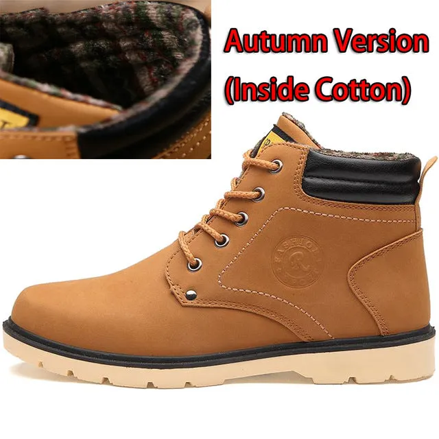 Hot Newest Keep Warm Men Winter Boots High Quality pu Leather Casual Boots Working Fahsion Boots Essential Shoes