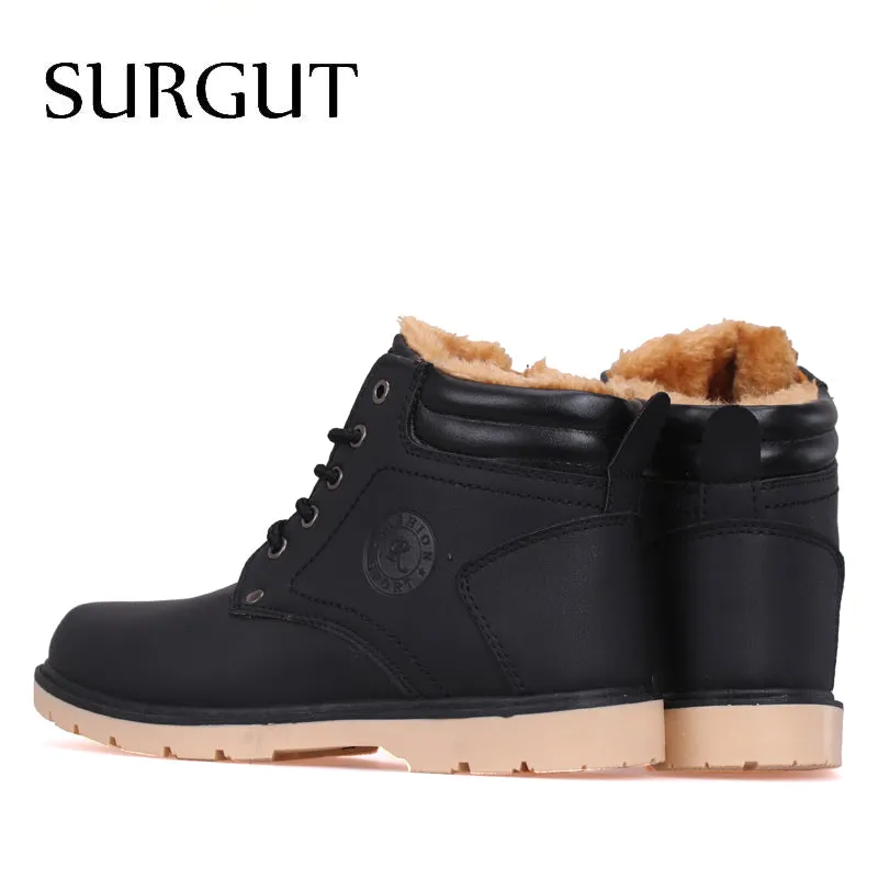 Hot Newest Keep Warm Men Winter Boots High Quality pu Leather Casual Boots Working Fahsion Boots Essential Shoes