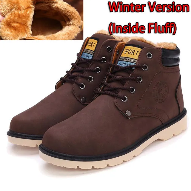 Hot Newest Keep Warm Men Winter Boots High Quality pu Leather Casual Boots Working Fahsion Boots Essential Shoes