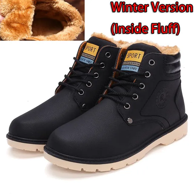 Hot Newest Keep Warm Men Winter Boots High Quality pu Leather Casual Boots Working Fahsion Boots Essential Shoes