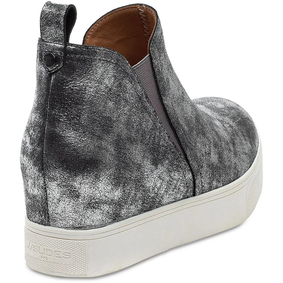 J/Slides Womens Silvie Hidden Lifestyle Leather High-Top Sneakers
