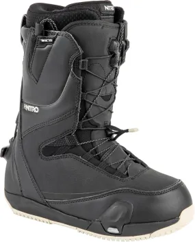 Nitro Cave TLS Step On Womens Snowboard Boots in Black and Sand 2024