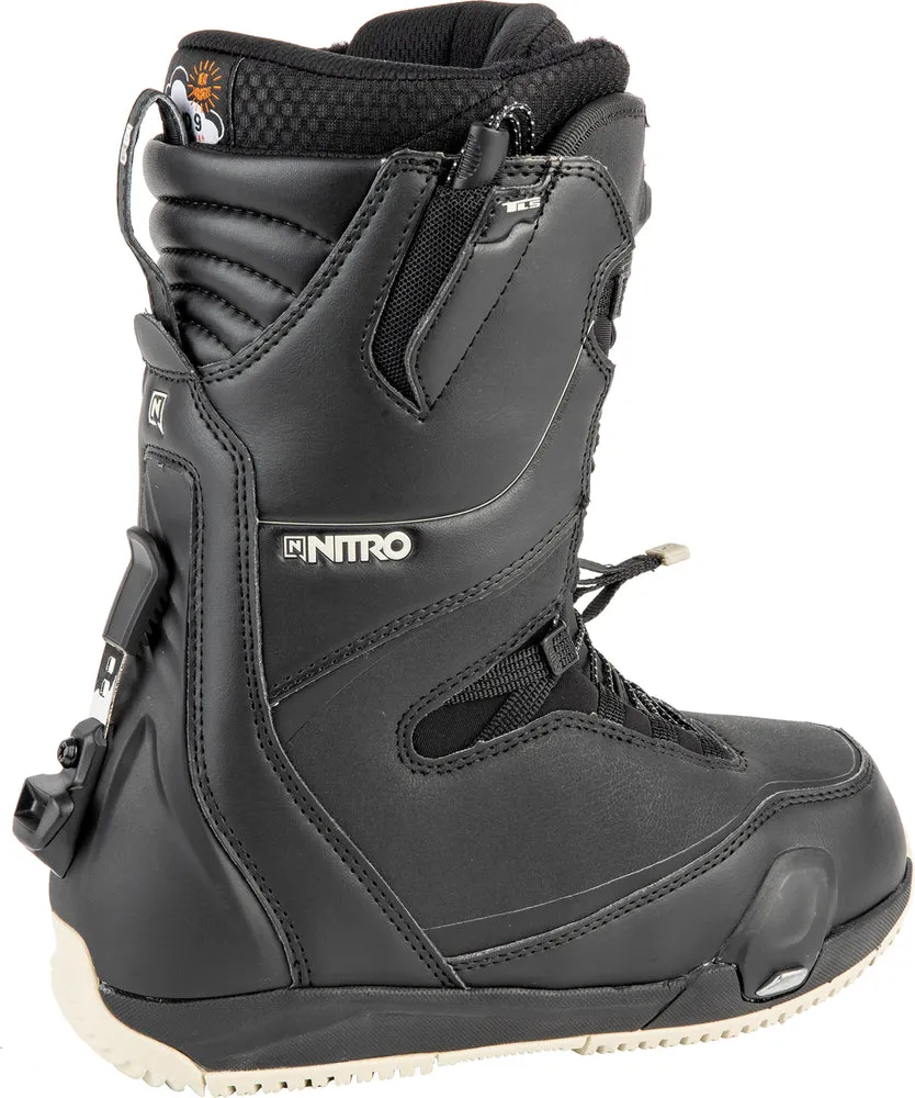 Nitro Cave TLS Step On Womens Snowboard Boots in Black and Sand 2024
