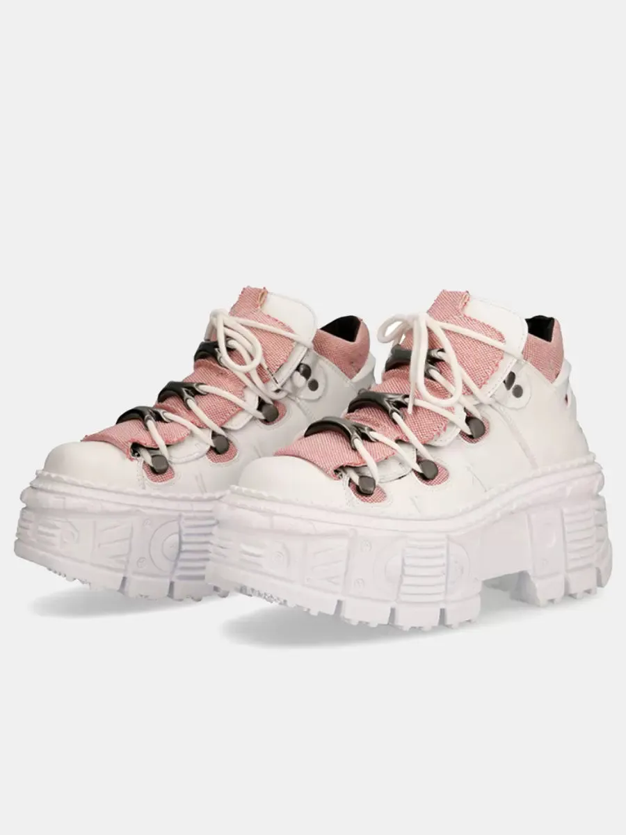 Power Retro Dark Leather Sneaker Punk Sole