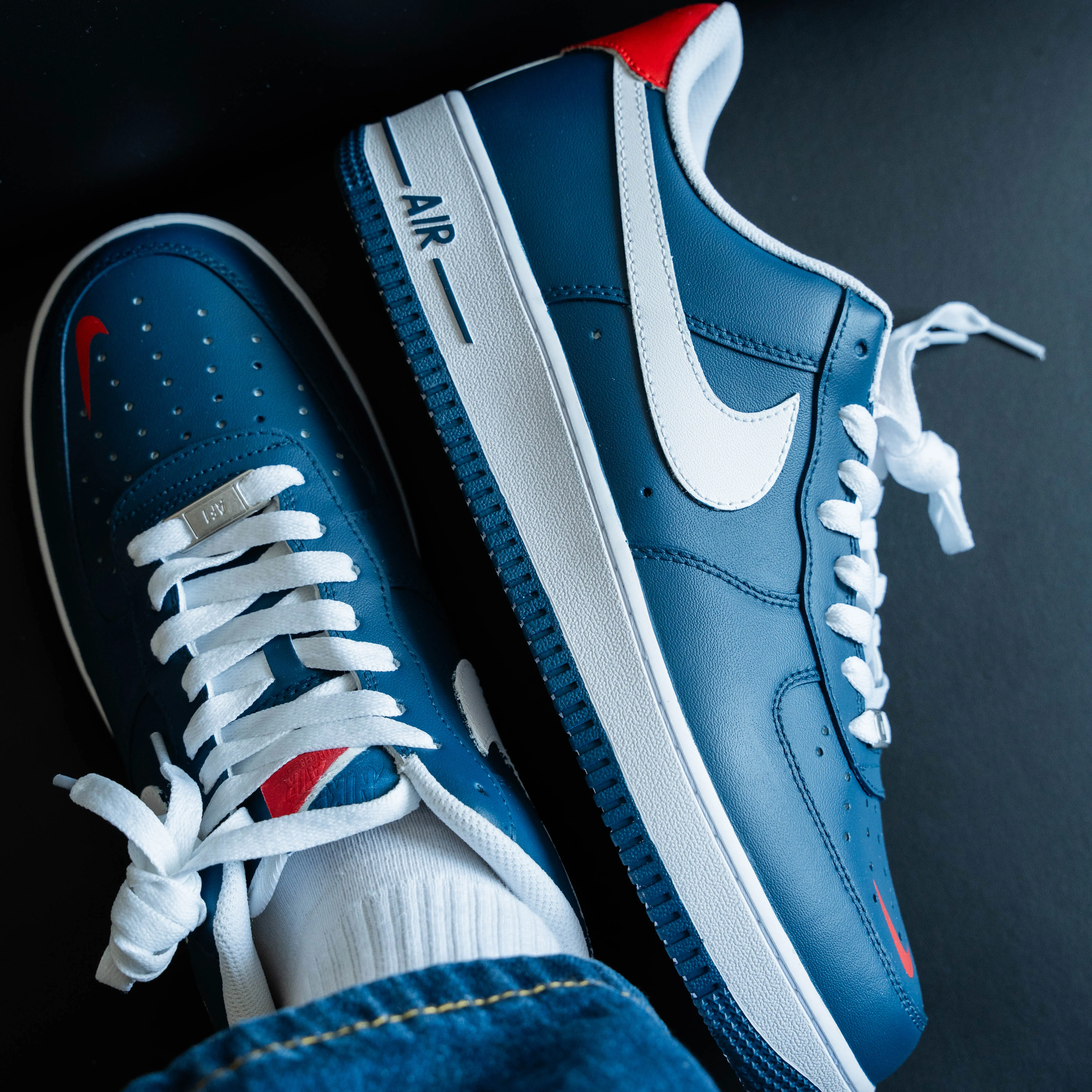 Retro Blue White Custom Air Force 1
