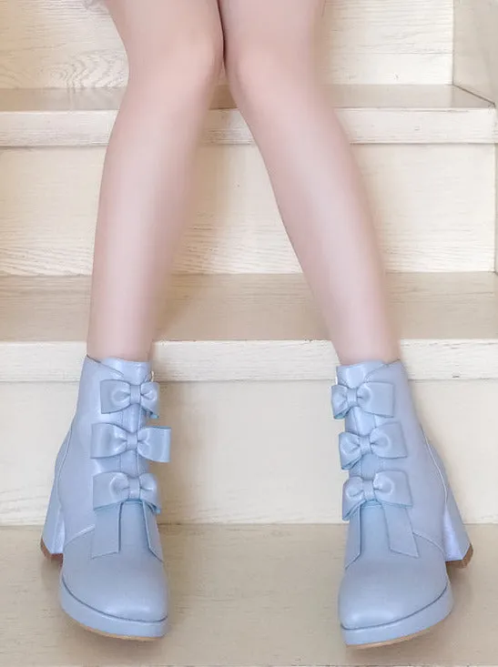 Ribon Sweet toe Boots Short Round