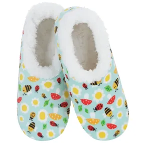 Snoozies Womens Daisies & Bees Heart N' Soil Slippers