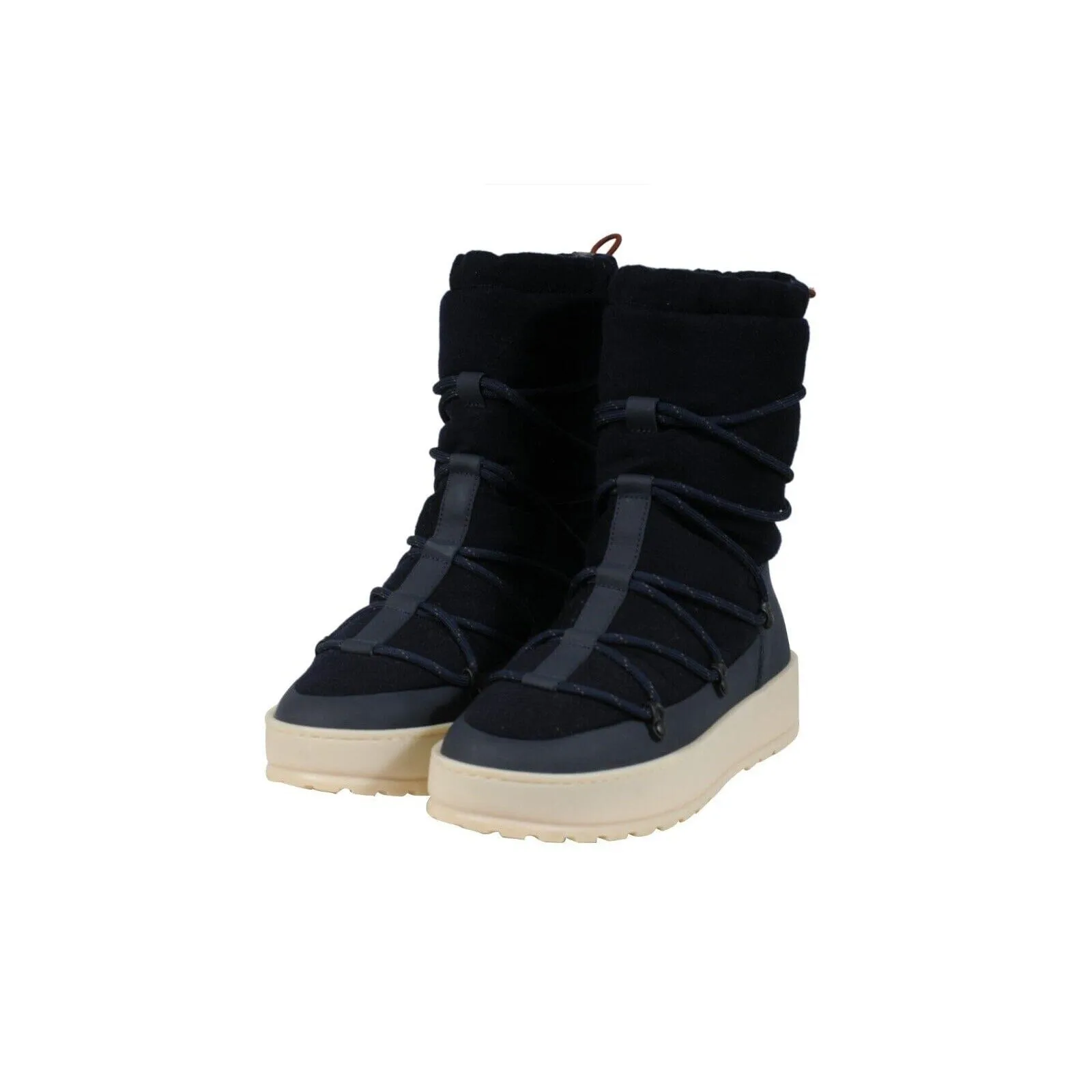 Snow Wander Quilted Walk Ankle Boots Blue Cashmere