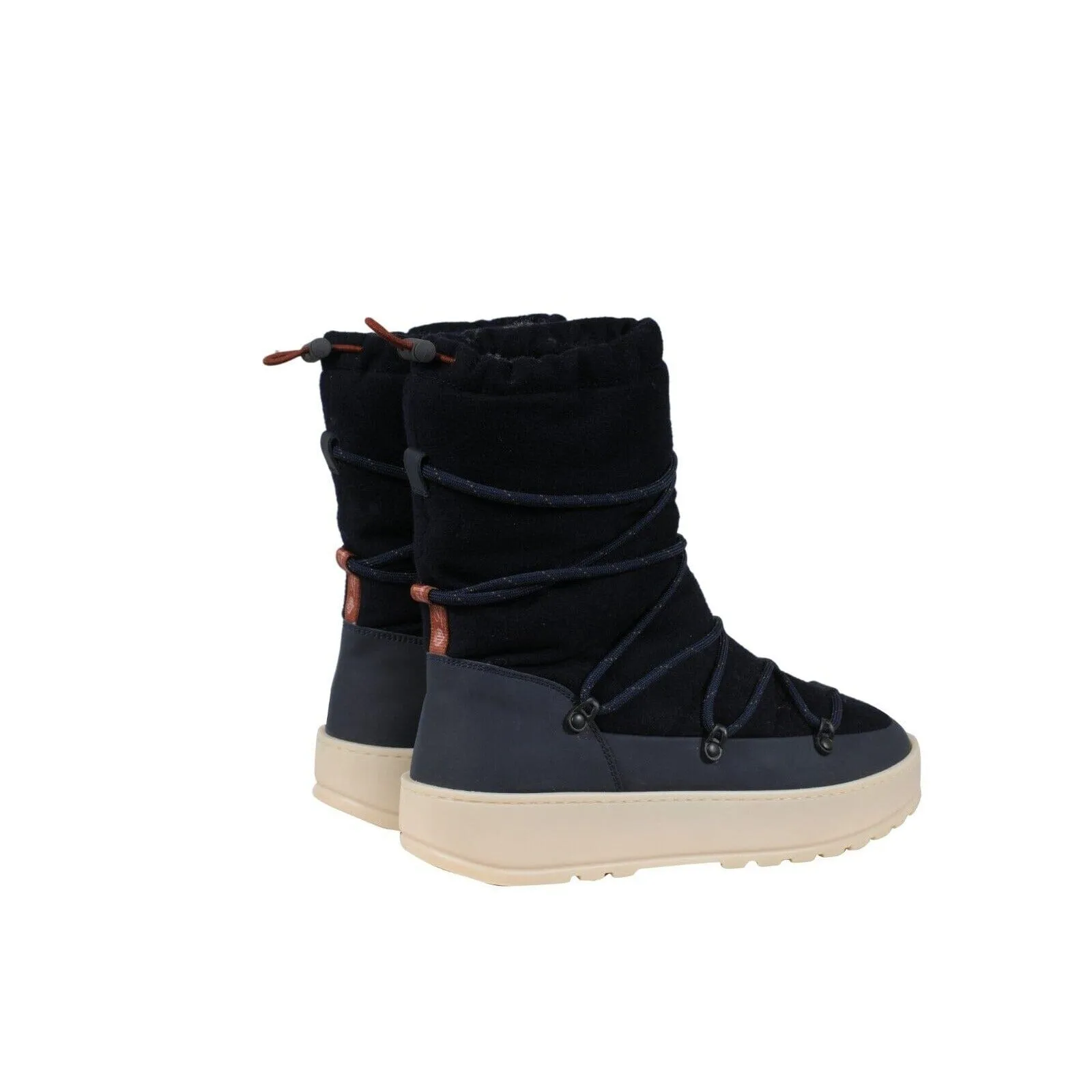 Snow Wander Quilted Walk Ankle Boots Blue Cashmere