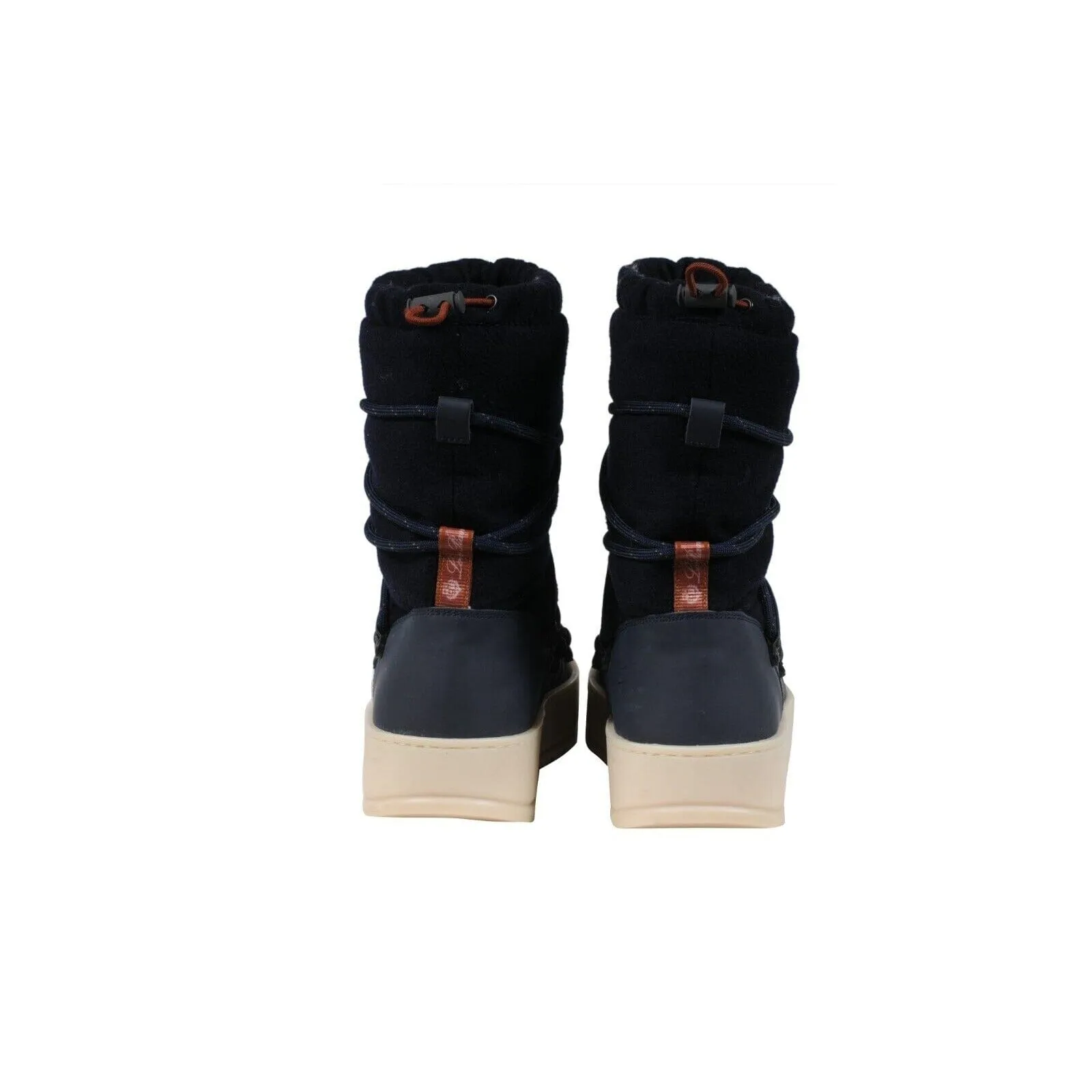 Snow Wander Quilted Walk Ankle Boots Blue Cashmere