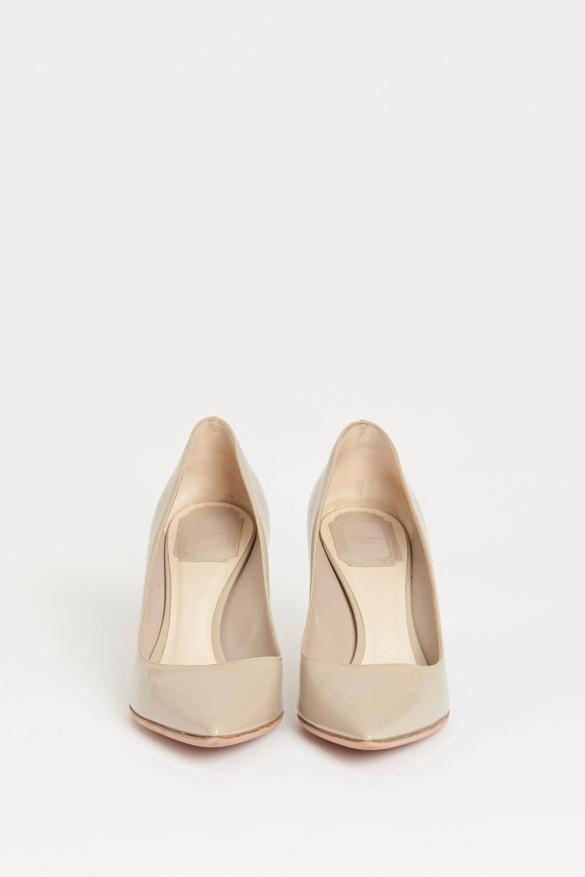 Taupe Patent Leather Preowned Pumps