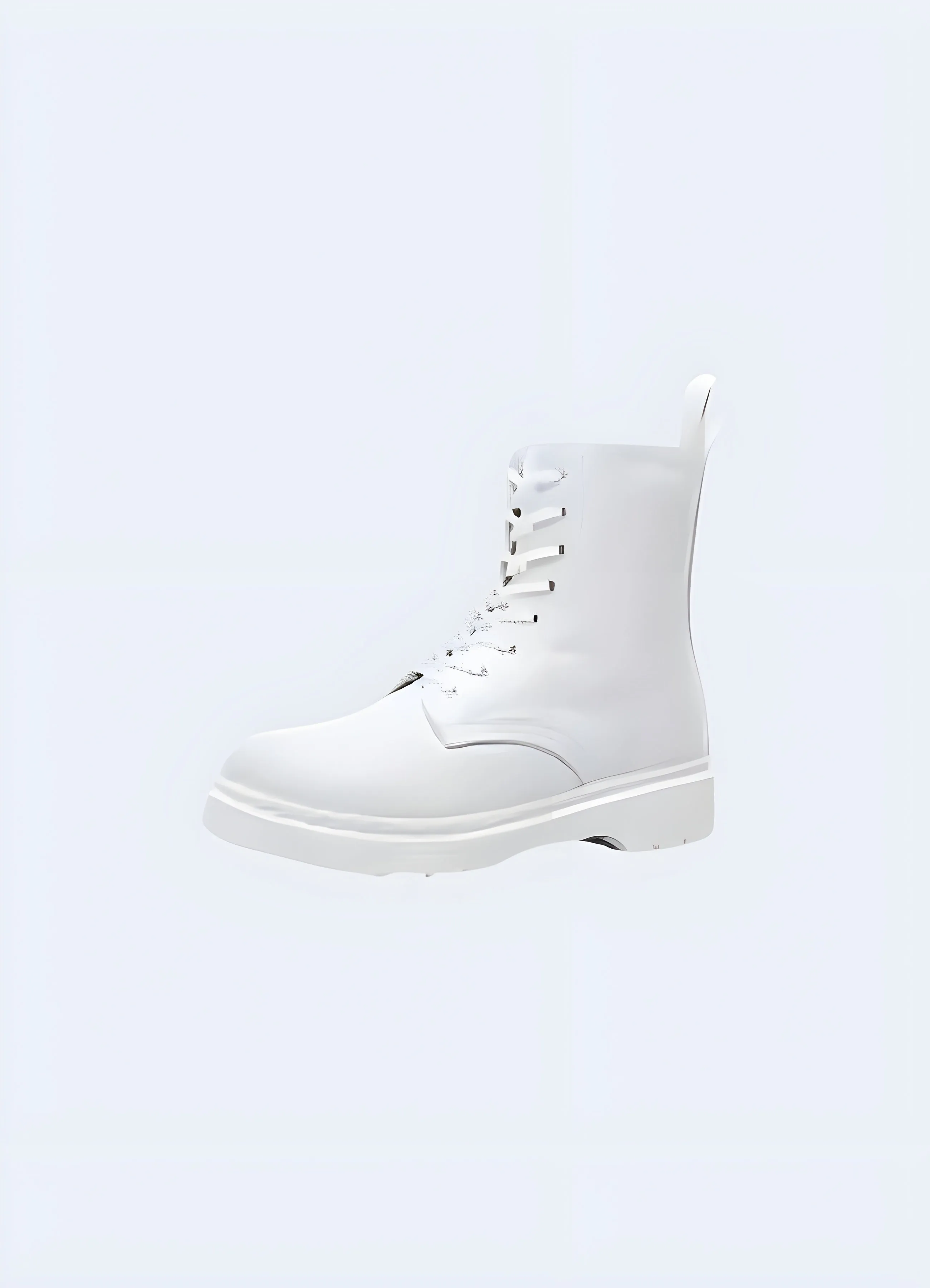 Techwear White Leather Boots